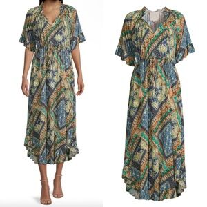 Johnny Was Jules Geometric Paisley Midi Dress Size Small NWT Neutral Combo